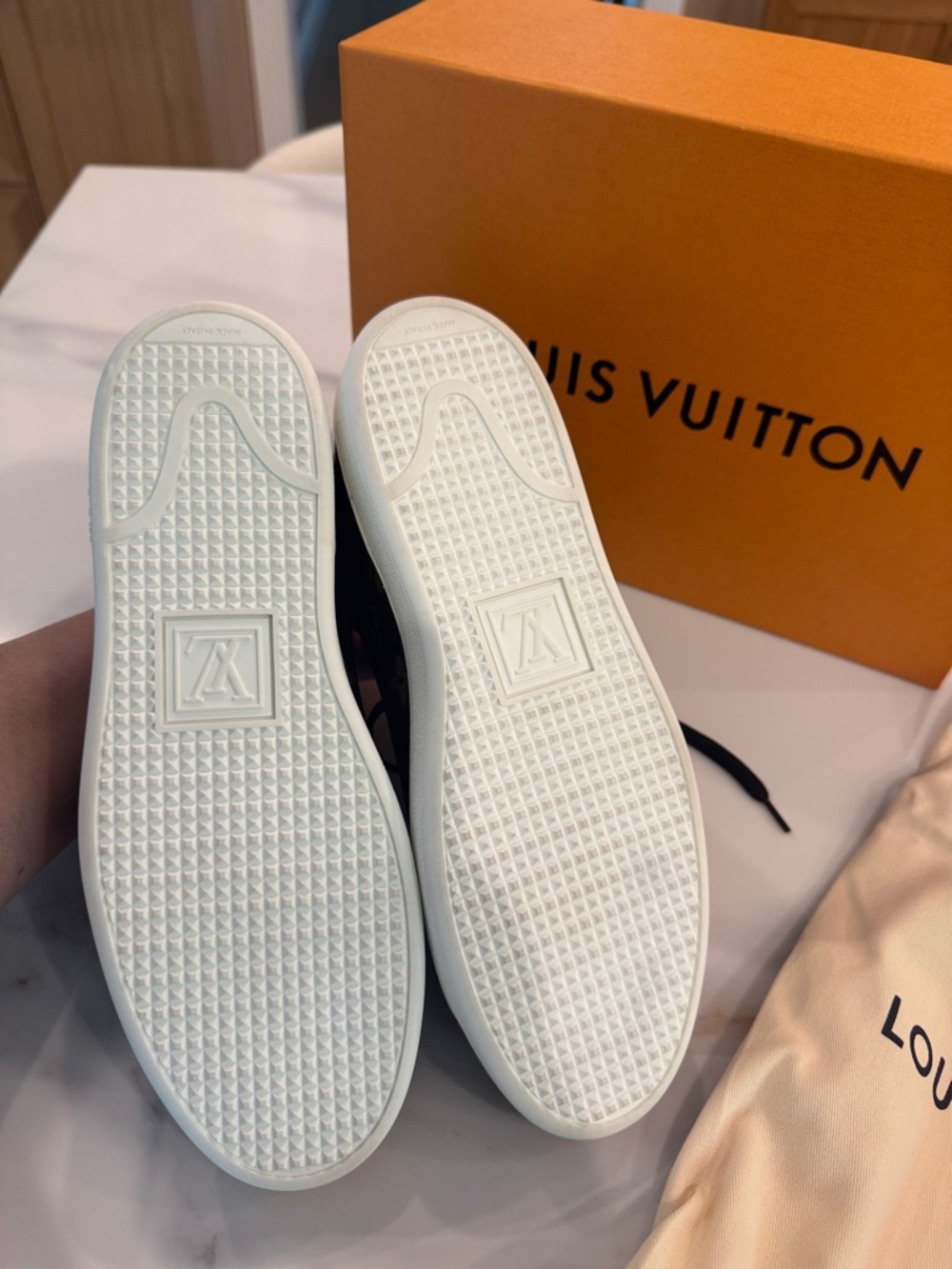Louis Vuitton Brown Monogram Low-Top Sneakers with White Soles - Picture 5 of 6